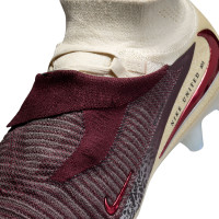 Nike Phantom 6 High Elite Grass Football Boots (FG) Off White Burgundy Red