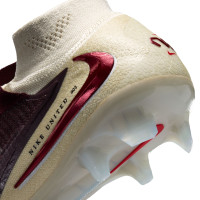 Nike Phantom 6 High Elite Grass Football Boots (FG) Off White Burgundy Red