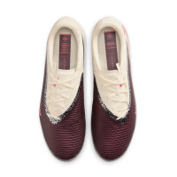 Nike Phantom 6 Low Academy Gras / Kunstgras Voetbalschoenen (MG) Gebroken Wit Bordeauxrood Rood