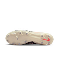 Nike Phantom 6 Low Academy Gras / Kunstgras Voetbalschoenen (MG) Gebroken Wit Bordeauxrood Rood