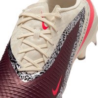 Nike Phantom 6 Low Academy Gras / Kunstgras Voetbalschoenen (MG) Gebroken Wit Bordeauxrood Rood