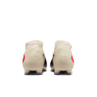 Nike Phantom 6 High Academy Gras / Kunstgras Voetbalschoenen (MG) Gebroken Wit Bordeauxrood Rood