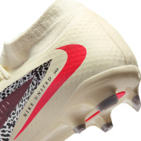Nike Phantom 6 High Academy Gras / Kunstgras Voetbalschoenen (MG) Gebroken Wit Bordeauxrood Rood