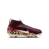 Nike Zoom Mercurial Superfly 10 Academy Grass/Artificial Grass Football Boots (MG) Kids Burgundy Silver Orange