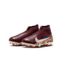 Nike Zoom Mercurial Superfly 10 Academy Grass/Artificial Grass Football Boots (MG) Kids Burgundy Silver Orange
