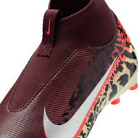 Nike Zoom Mercurial Superfly 10 Academy Grass/Artificial Grass Football Boots (MG) Kids Burgundy Silver Orange