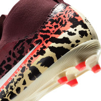 Nike Zoom Mercurial Superfly 10 Academy Grass/Artificial Grass Football Boots (MG) Kids Burgundy Silver Orange