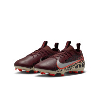 Nike Zoom Mercurial Vapor 16 Academy Gras / Kunstgras Voetbalschoenen (MG) Kids Bordeauxrood Zilver Oranje