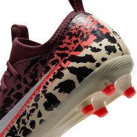 Nike Zoom Mercurial Vapor 16 Academy Gras / Kunstgras Voetbalschoenen (MG) Kids Bordeauxrood Zilver Oranje