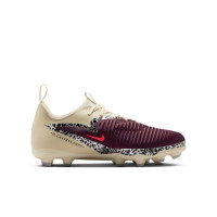 Nike Phantom 6 Low Academy Gras / Kunstgras Voetbalschoenen (MG) Kids Gebroken Wit Bordeauxrood Rood