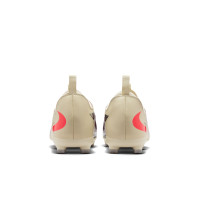 Nike Phantom 6 Low Academy Gras / Kunstgras Voetbalschoenen (MG) Kids Gebroken Wit Bordeauxrood Rood