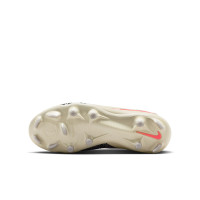 Nike Phantom 6 Low Academy Gras / Kunstgras Voetbalschoenen (MG) Kids Gebroken Wit Bordeauxrood Rood