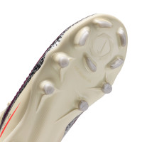 Nike Phantom 6 Low Academy Gras / Kunstgras Voetbalschoenen (MG) Kids Gebroken Wit Bordeauxrood Rood