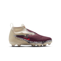 Nike Phantom 6 High Academy Grass/Artificial Grass Football Boots (MG) Kids Off White Burgundy Red