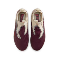 Nike Phantom 6 High Academy Gras / Kunstgras Voetbalschoenen (MG) Kids Gebroken Wit Bordeauxrood Rood