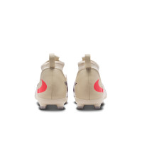 Nike Phantom 6 High Academy Grass/Artificial Grass Football Boots (MG) Kids Off White Burgundy Red