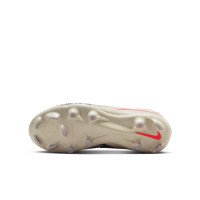 Nike Phantom 6 High Academy Grass/Artificial Grass Football Boots (MG) Kids Off White Burgundy Red
