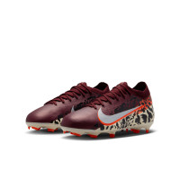 Nike Zoom Mercurial Vapor 16 Pro Grass/Artificial Grass Football Boots (MG) Kids Burgundy Silver Orange