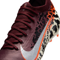 Nike Zoom Mercurial Vapor 16 Pro Grass/Artificial Grass Football Boots (MG) Kids Burgundy Silver Orange