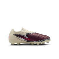 Nike Phantom 6 Low Pro Gras / Kunstgras Voetbalschoenen (MG) Kids Gebroken Wit Bordeauxrood Rood