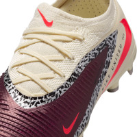 Nike Phantom 6 Low Pro Gras / Kunstgras Voetbalschoenen (MG) Kids Gebroken Wit Bordeauxrood Rood