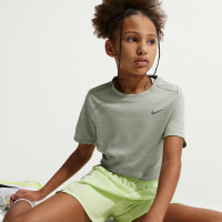 Nike Miler Trainingsshirt Kids Grijsgroen Grijs