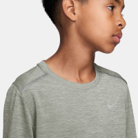 Nike Miler Trainingsshirt Kids Grijsgroen Grijs