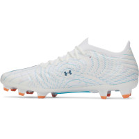 Under Armour Shadow Pro 4 Gras Voetbalschoenen (FG) Wit Donkerblauw Azuurblauw Oranje