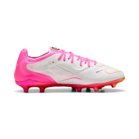 PUMA King 20 Ultimate Gras Voetbalschoenen (FG) Wit Felroze Blauw Geel