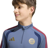 adidas Bayern Munich Tracksuit 1/4-Zip 2026-2027 Kids Dark Blue Red Gold