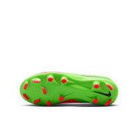 Nike Phantom 6 Low Haaland Academy Gras / Kunstgras Voetbalschoenen (MG) Kids Felgroen Rood Zwart