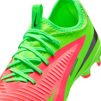 Nike Phantom 6 Low Haaland Academy Gras / Kunstgras Voetbalschoenen (MG) Kids Felgroen Rood Zwart