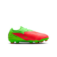 Nike Phantom 6 Low Haaland Pro Gras / Kunstgras Voetbalschoenen (MG) Kids Felgroen Rood Zwart