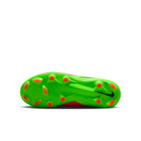 Nike Phantom 6 Low Haaland Pro Gras / Kunstgras Voetbalschoenen (MG) Kids Felgroen Rood Zwart