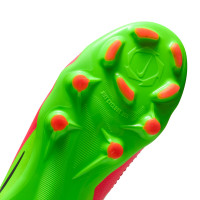 Nike Phantom 6 Low Haaland Pro Gras / Kunstgras Voetbalschoenen (MG) Kids Felgroen Rood Zwart