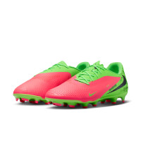 Nike Phantom 6 Low Haaland Academy Gras / Kunstgras Voetbalschoenen (MG) Felgroen Rood Zwart