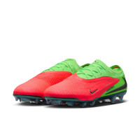 Nike Phantom 6 Low Haaland Elite Gras Voetbalschoenen (FG) Felgroen Rood Zwart