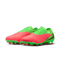 Nike Phantom 6 Low Haaland Pro Gras Voetbalschoenen (FG) Felgroen Rood Zwart