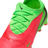 Nike Phantom 6 Low Haaland Pro Kunstgras Voetbalschoenen (AG) Felgroen Rood Zwart