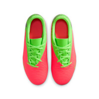 Nike Phantom 6 Low Haaland Club Gras / Kunstgras Voetbalschoenen (MG) Kids Felgroen Rood Zwart