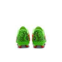 Nike Phantom 6 Low Haaland Club Gras / Kunstgras Voetbalschoenen (MG) Kids Felgroen Rood Zwart