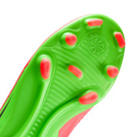 Nike Phantom 6 Low Haaland Club Gras / Kunstgras Voetbalschoenen (MG) Kids Felgroen Rood Zwart