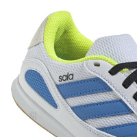 adidas Super Sala III Zaalvoetbalschoenen (IN) Kids Wit Blauw Neongeel Zwart
