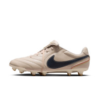 Nike Tiempo Ligera Pro Gras Voetbalschoenen (FG) Beige Zwart Goud