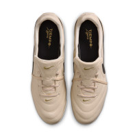 Nike Tiempo Ligera Pro Gras Voetbalschoenen (FG) Beige Zwart Goud