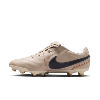 Nike Tiempo Ligera Pro Gras Voetbalschoenen (FG) Beige Zwart Goud