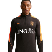 Nike Netherlands Strike Elite Tracksuit 1/4-Zip 2026-2028 Black Orange
