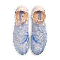 Nike Phantom 6 High LV8 Elite Gras Voetbalschoenen (FG) Gebroken Wit Lichtblauw Blauw
