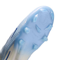 Nike Phantom 6 High LV8 Elite Gras Voetbalschoenen (FG) Gebroken Wit Lichtblauw Blauw