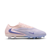Nike Phantom 6 Low LV8 Elite Gras Voetbalschoenen (FG) Gebroken Wit Lichtblauw Blauw